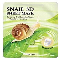 MISSHA Snail 3D sheet mask pleťová maska ​​23 g