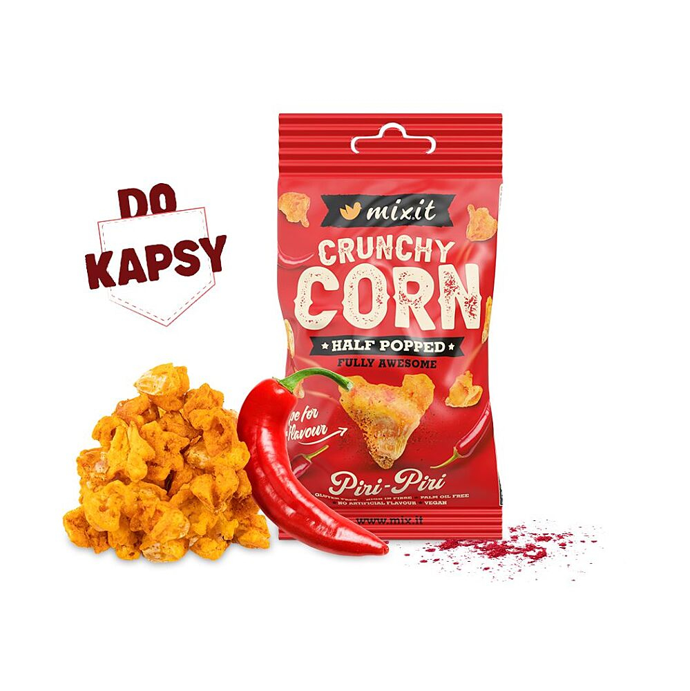 MIXIT Crunchy corn do vrecka - Peri Peri & Kajenské korenie 40 g