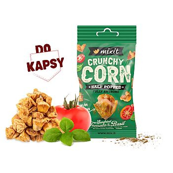 MIXIT Crunchy corn paradajka a bazalka do vrecka 40 g (Zdravé chrumky)