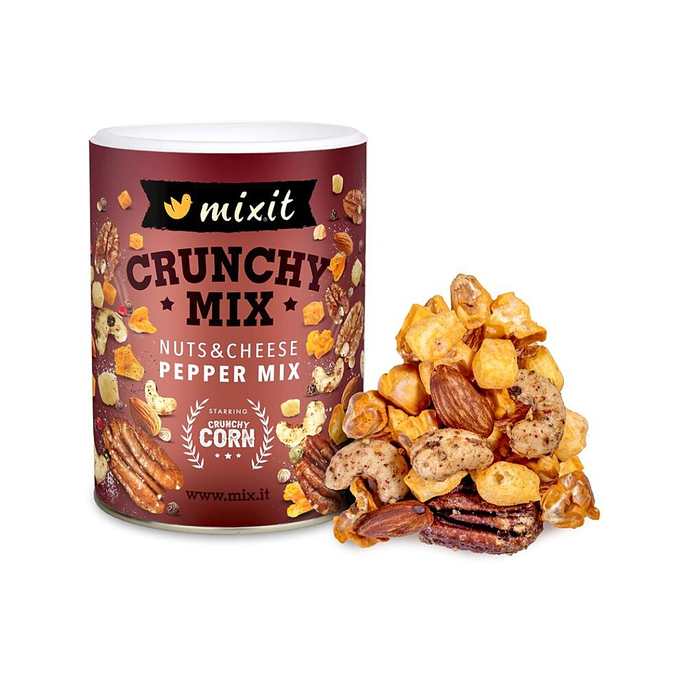 MIXIT Crunchy mix syr, crunchy corn a oriešky s farebným korením 300 g