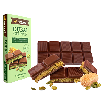 MIXIT Dubajská čokoláda s pistáciovou náplňou 70 g (Čokolády) - Mliečne