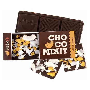 MIXIT Mini čokoláda horká s kokosom a lyo pomarančom 50 g