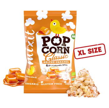 MIXIT Veľký popcorn slaný karamel BIO 75 g (Zdravé chrumky) - Sladké, Slané, BIO