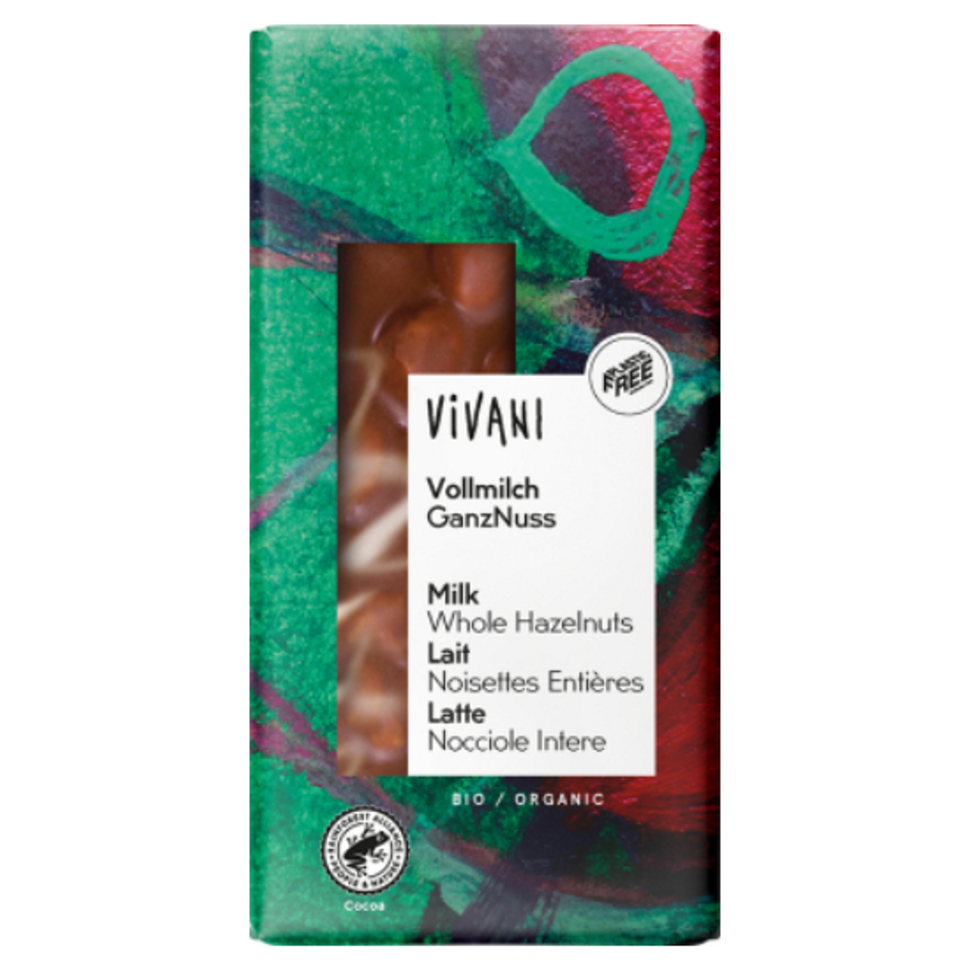 E-shop VIVANI Mliečna čokoláda s lieskovými orieškami BIO 100 g