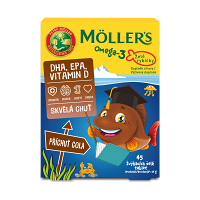 MÖLLER´S Omega 3 želé rybičky Cola 45 kusov