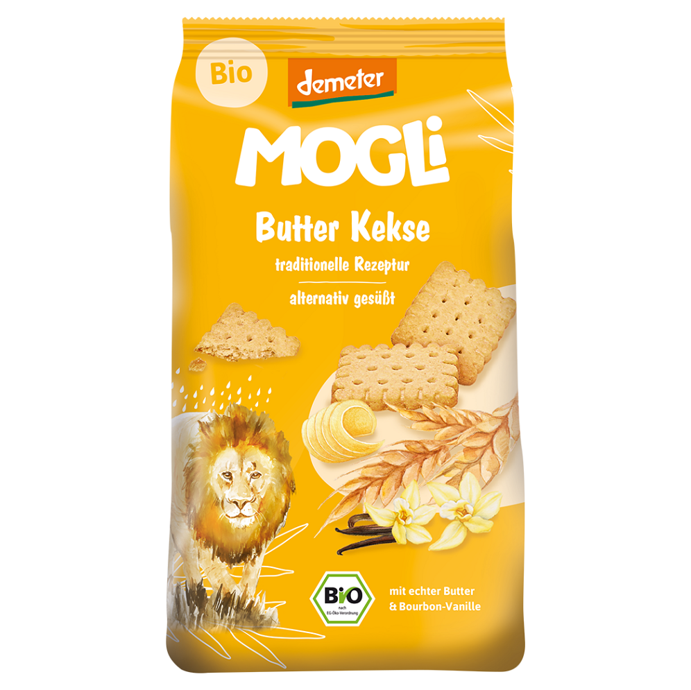 MOGLI Maslové sušienky s vanilkou Bourbon 3r+ BIO 125 g