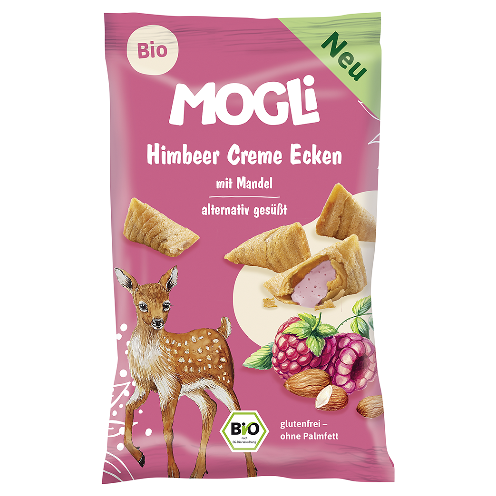 MOGLI Plnené malinové taštičky 3r+ BIO 30 g