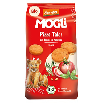 MOGLi bio pizza krekry s rajčaty a bylinkami 125 g s certifikací Demeter (Sušienky, piškóty a detské chrumky) - BIO