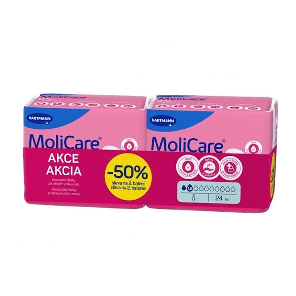 MoliCare Premium lady pad 1,5 kvapky DUOPACK inkontinenčné vložky (zľava -50% na 2. balenie)
