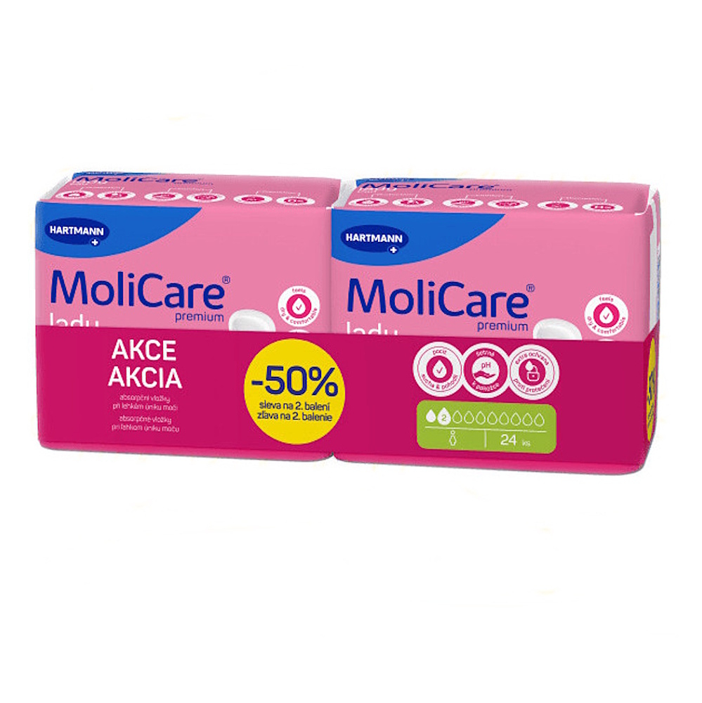 MoliCare Premium lady pad 2 kvapky DUOPACK inkontinenčné vložky (zľava -50% na 2. balenie) kúpite na Mojalekaren.sk