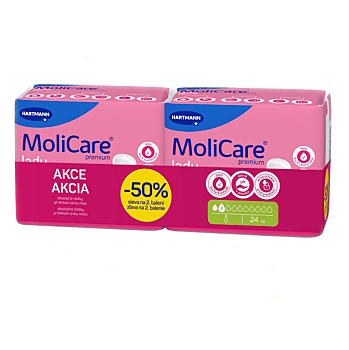 MOLICARE Lady inkontinenčné vložky 2 kvapky duopack 2 × 12 kusov (Vložky pri inkontinencii)
