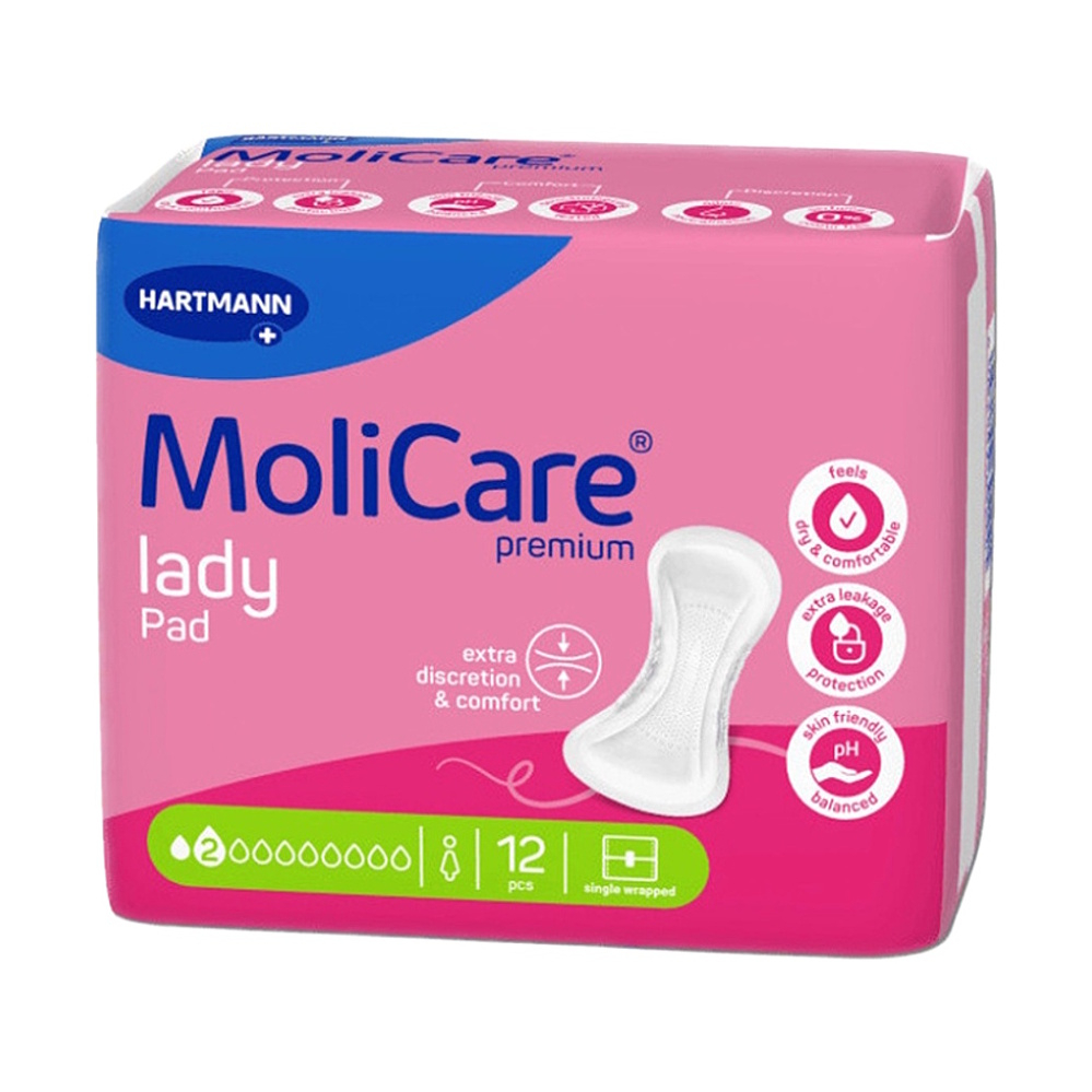 MOLICARE Lady inkontinenčné dámske vložky 2 kvapky 12 kusov kúpite na Mojalekaren.sk