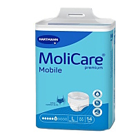 MOLICARE MOBILE Inkontinenčné nohavičky 6 kvapiek veľkosť L 14 kusov