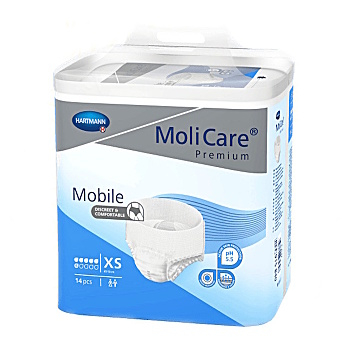 MOLICARE MOBILE Inkontinenčné nohavičky 6 kvapiek veľkosť XS 14 kusov (Inkontinenčné nohavičky naťahovacie)