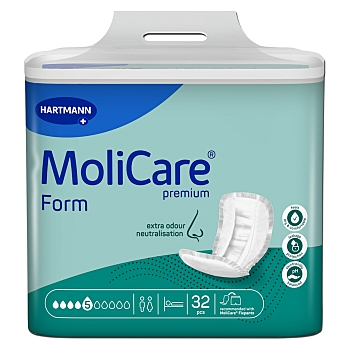 MOLICARE Premium Form absorpčné vkladacie plienky 5 kvapiek 32 kusov (Inkontinenčné vložné plienky)