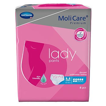 MOLICARE Premium lady pants 7 kvapiek veľkosť M 8 kusov (Inkontinenčné nohavičky naťahovacie)