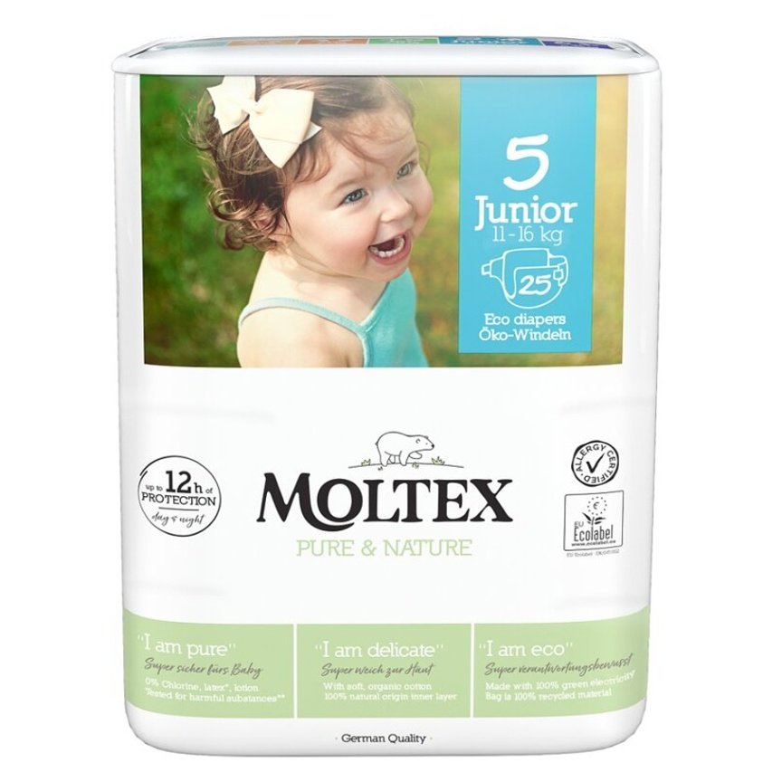 MOLTEX Pure & Nature Junior 11-16 kg 25 kusov kúpite na Mojalekaren.sk