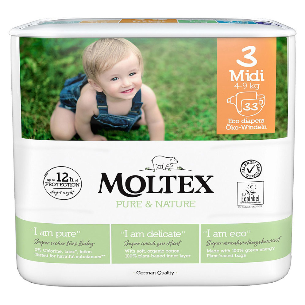 MOLTEX Pure & Nature Midi 4-9 kg 33 ks kúpite na Mojalekaren.sk