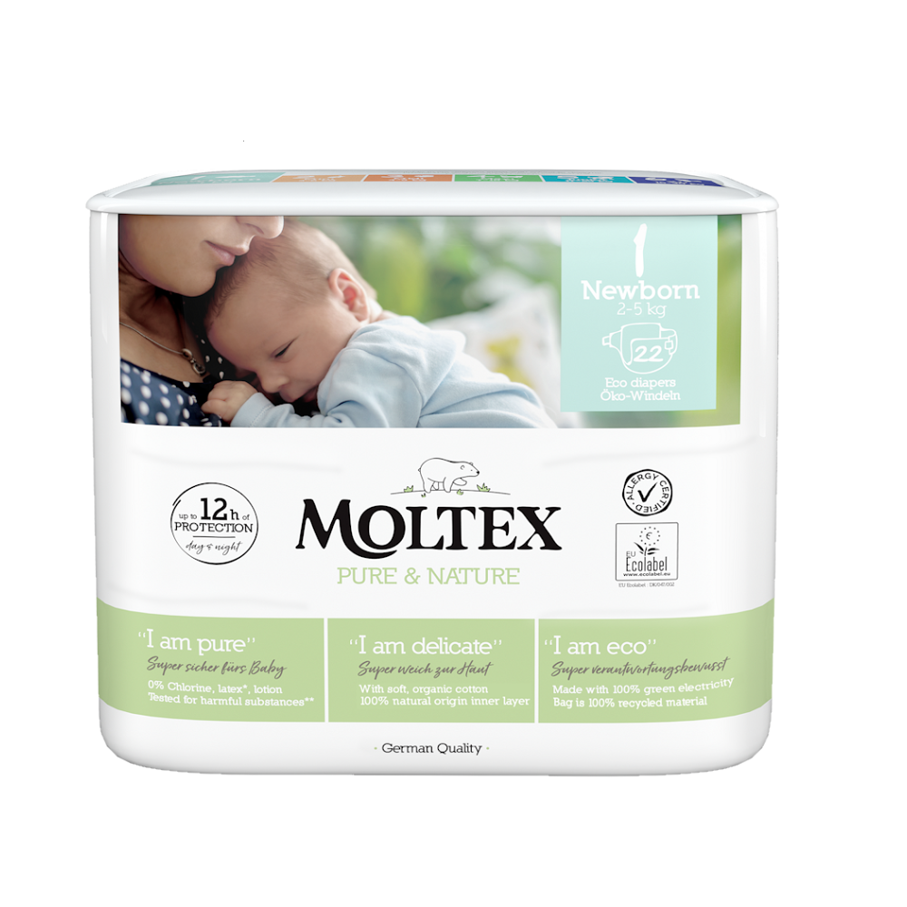 MOLTEX Pure & Nature Newborn 2 - 5 kg 22 ks kúpite na Mojalekaren.sk