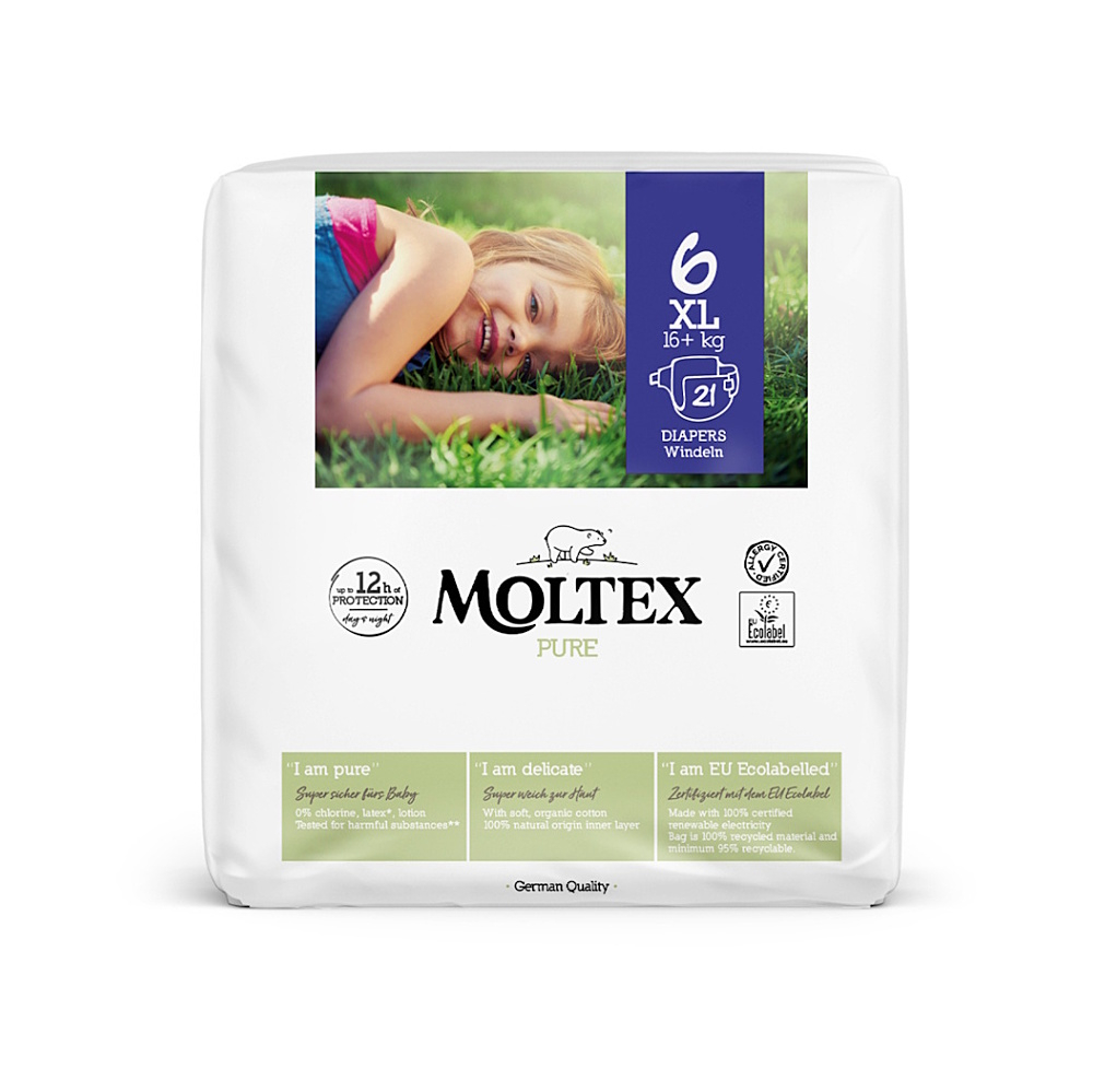 MOLTEX Pure plienky XL 16+ kg 21 kusov