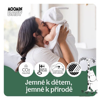 MOOMIN BABY 1 Eko plienky mesačné balenie newborn 2–5 kg 75 kusov (Plienky 1 (2 - 5 kg)) - Ekologické - obrázok 4/4
