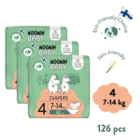 MOOMIN BABY 4 Eko plienky maxi 7–14 kg 126 kusov