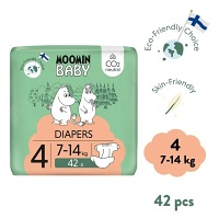 MOOMIN BABY 4 Eko plienky maxi 7–14 kg 42 kusov
