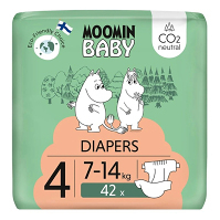 MOOMIN BABY 4 Eko plienky maxi 7–14 kg 42 kusov