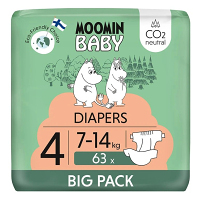 MOOMIN BABY 4 Eko plienky maxi 7-14 kg 63 kusov
