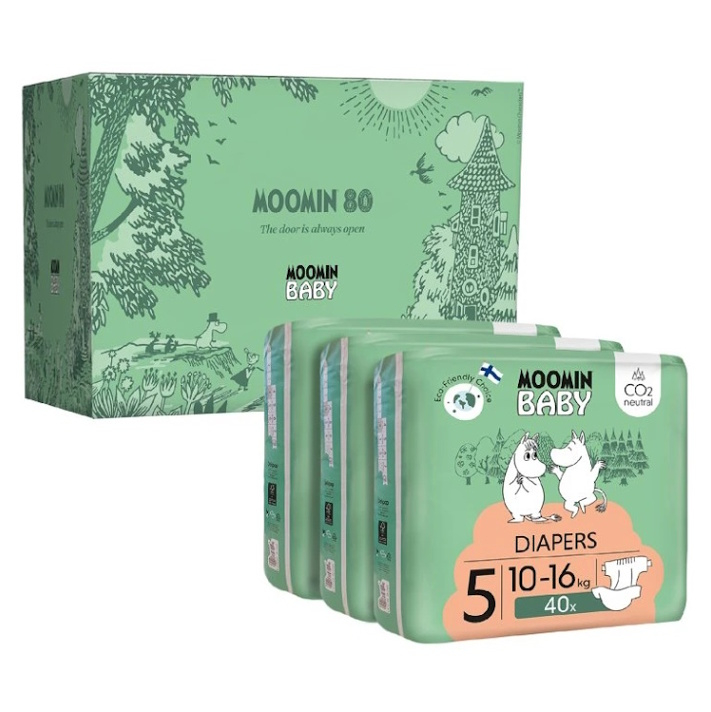 MOOMIN BABY Detské jednorazové plienky Maxi, veľ. 5, 120 ks
