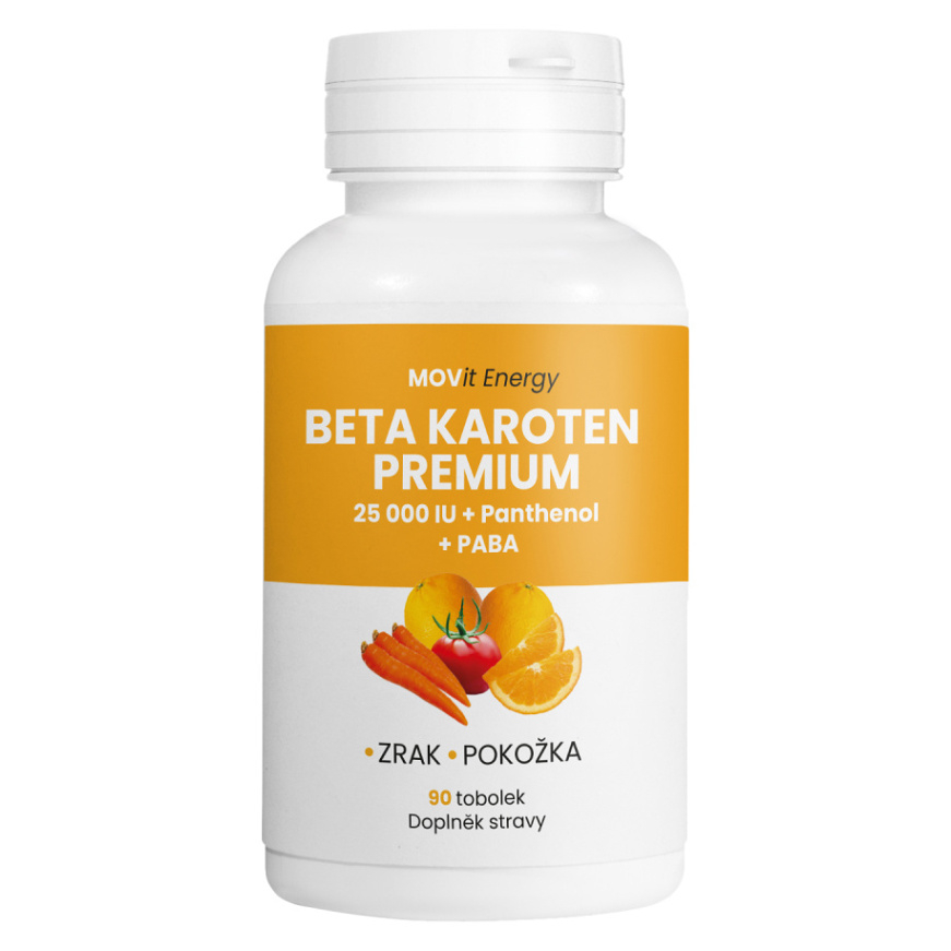 MOVIT ENERGY Beta karotén 25000 IU + Panthenol + PABA 90 kapsúl