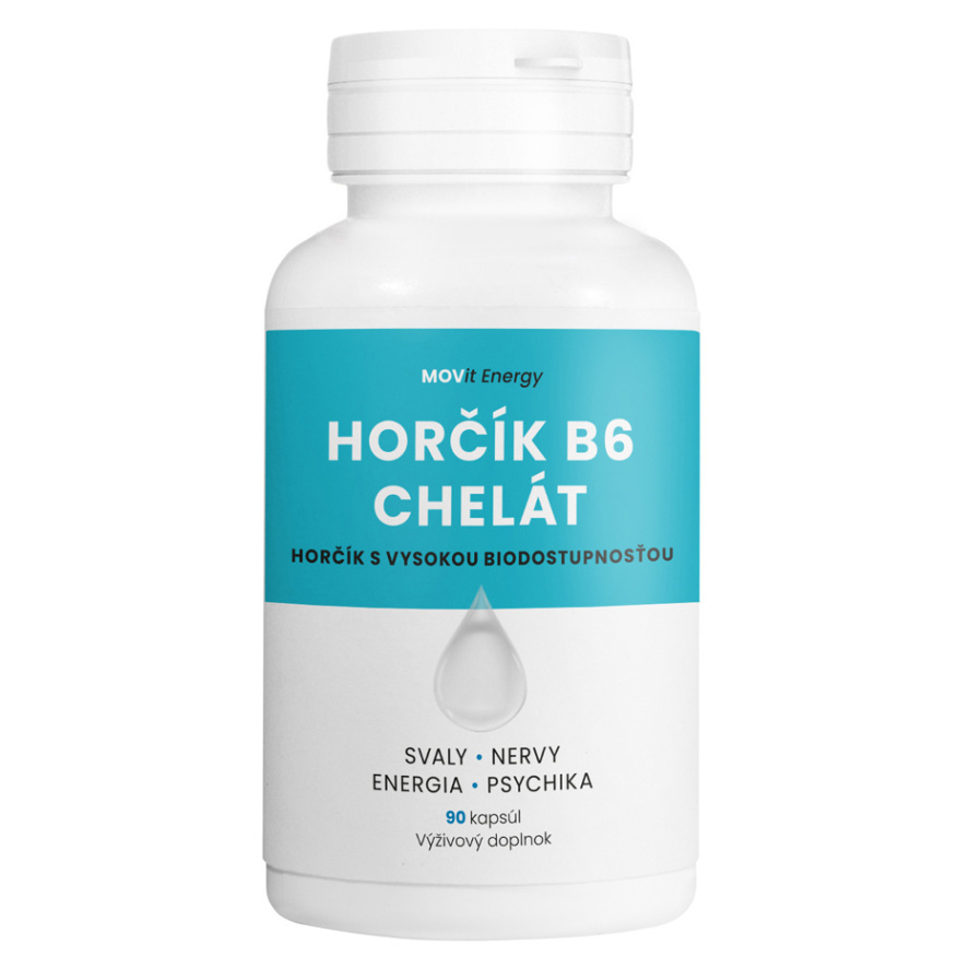 MOVIT ENERGY Horčík B6 chelát 100 mg 90 vegánskych kapsúl kúpite na Mojalekaren.sk
