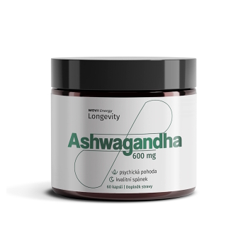 MOVIT LONGEVITY  Ashwagandha 600 mg  60 kapsúl (Energia, únava) - Jednozložkové