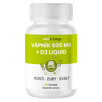 MOVIT ENERGY Vápnik 600 mg + D3 liquid 90 kapsúl