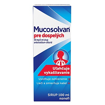 MUCOSOLVAN Pre dospelých 30 mg/5 ml sirup 100 ml (Na vlhký kašeľ)