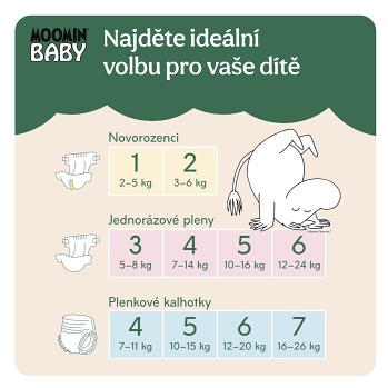 MOOMIN BABY 1 Eko plienky newborn 2-5 kg ​​25 kusov (Plienky 1 (2 - 5 kg)) - Ekologické - obrázok 4/4
