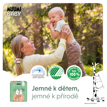 MUUMI BABY 4 Maxi 7–14 kg eko plienky 46 ks (Plienky 4 (7 - 18 kg)) - Ekologické - obrázok 4/4