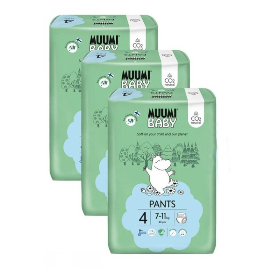 MUUMI BABY Walkers 4 Maxi 7-11 kg mesačné balenie nohavičkových eko plienok 120 ks kúpite na Mojalekaren.sk