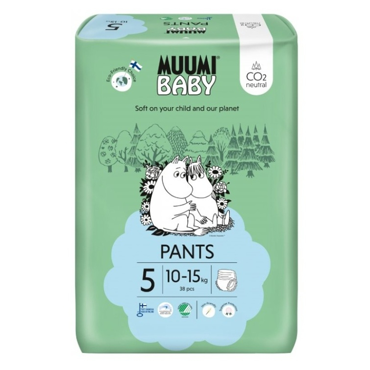 MUUMI BABY Walkers 5 Maxi+ 10-15 kg nohavičkové eko plienky 38 ks kúpite na Mojalekaren.sk