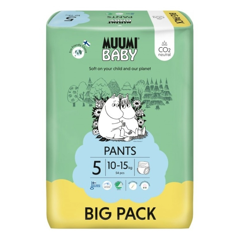 MUUMI BABY Walkers 5 Maxi+ 10-15 kg nohavičkové eko plienky 54 ks kúpite na Mojalekaren.sk