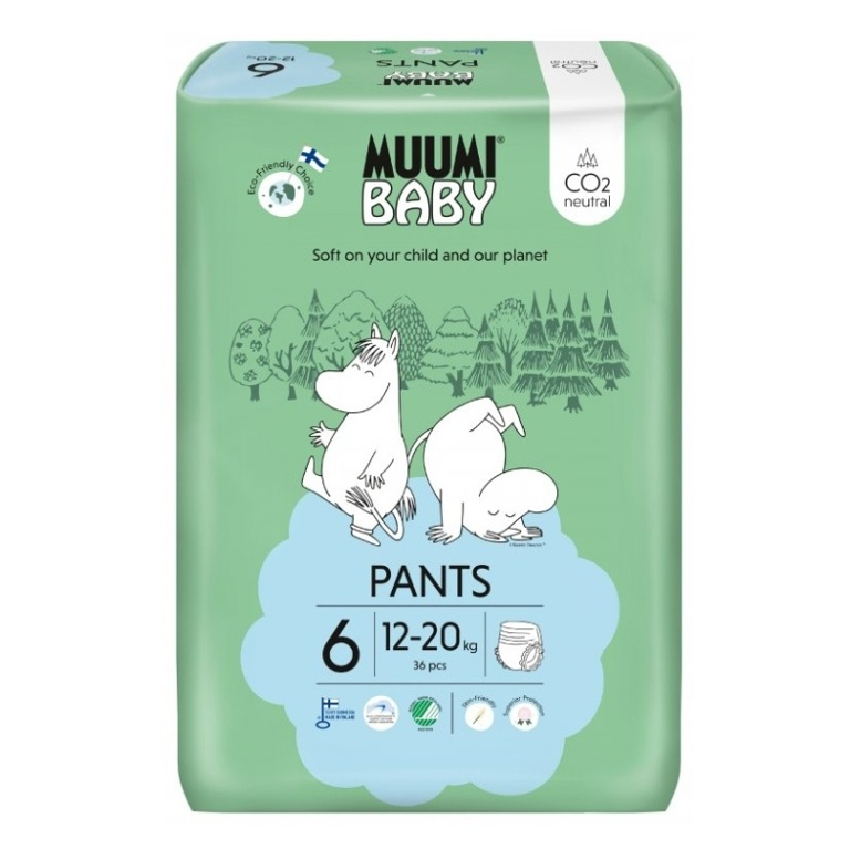 MUUMI BABY Walkers 6 Junior 12-20 kg nohavičkové eko plienky 36 ks kúpite na Mojalekaren.sk