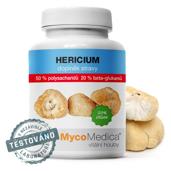 MYCOMEDICA Hericium 50% vegán 90 kapsúl (Vitalne huby) - Prírodné, Jednozložkové - obrázok 2/2