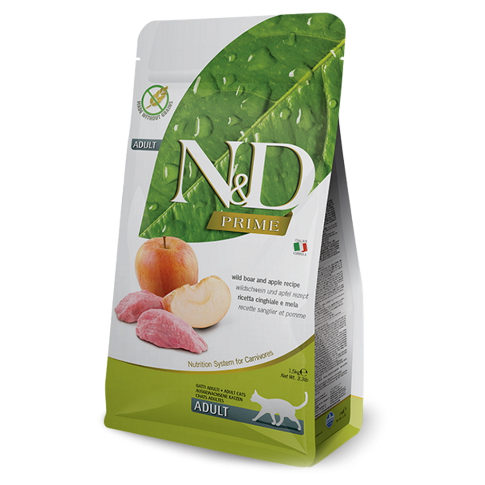 E-shop N & D CAT Adult Boar & Apple 1,5kg