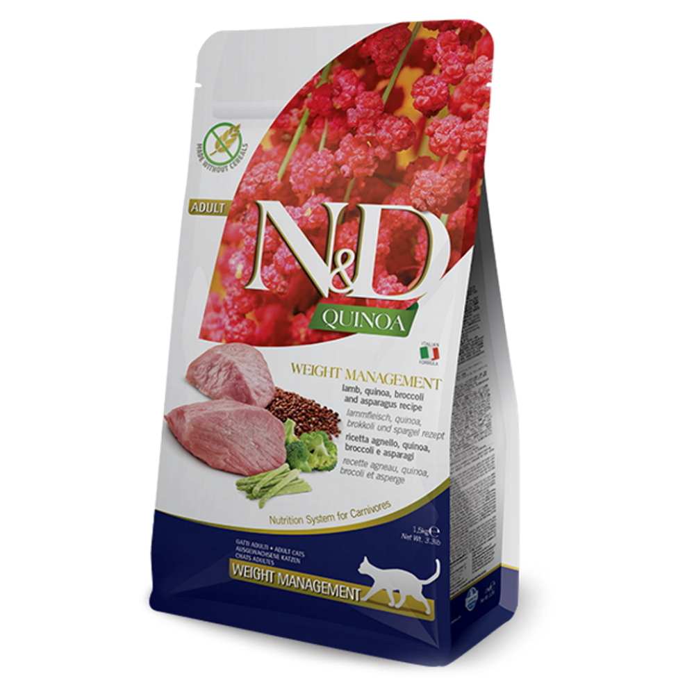 N&D Quinoa Weight Management Lamb & Broccoli pre mačky 1,5 kg