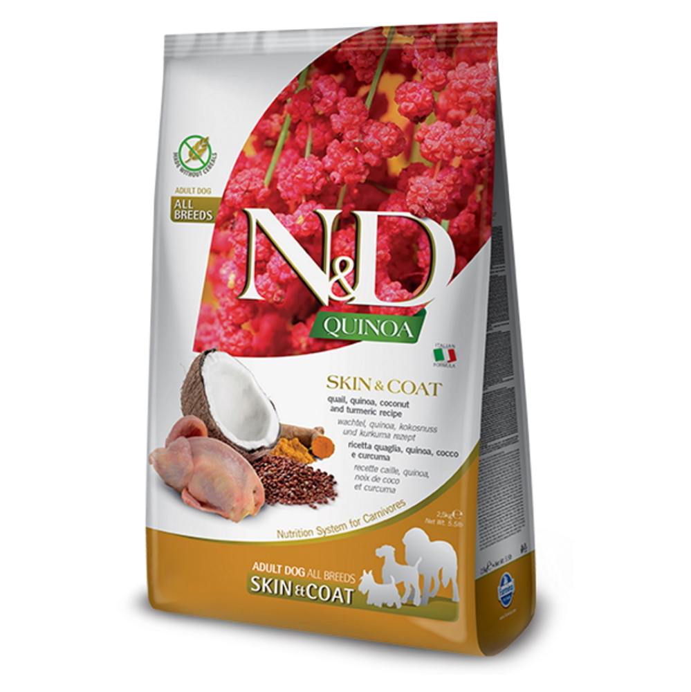 N&D Quinoa Skin & Coat Quail & Coconut pro psov 2,5 kg
