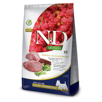 N&D Quinoa Weight Management Lamb & Broccoli Mini pre malé plemená psov 2,5 kg