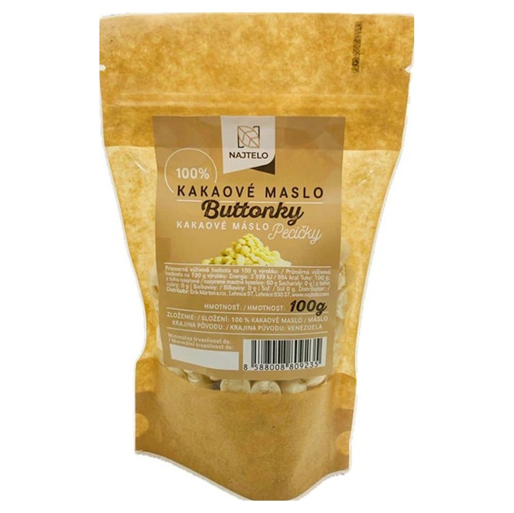 NAJTELO Kakaové maslo buttonky pecičky 100 g
