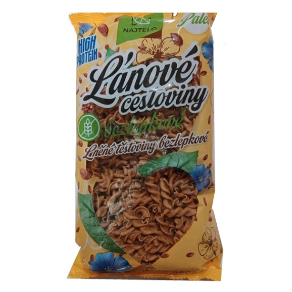 NAJTELO Ľanové cestoviny paleo žlté vretená bez lepku 250 g