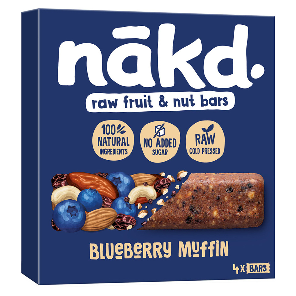 E-shop NAKD Blueberry muffin raw ovocno orieškové tyčinky s čučoriedkami 4 x 35 g