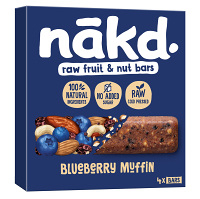NAKD Blueberry muffin raw ovocno orieškové tyčinky s čučoriedkami 4 x 35 g